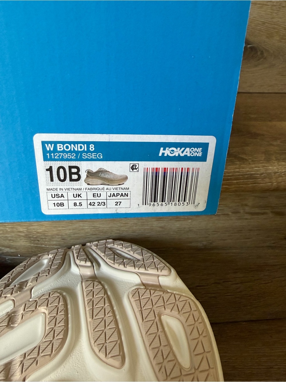 HOKA Bondi 8 Athletic Shoes Women’s Size 10 B  Shifting Sand Eggnog NEW - Picture 10 of 12
